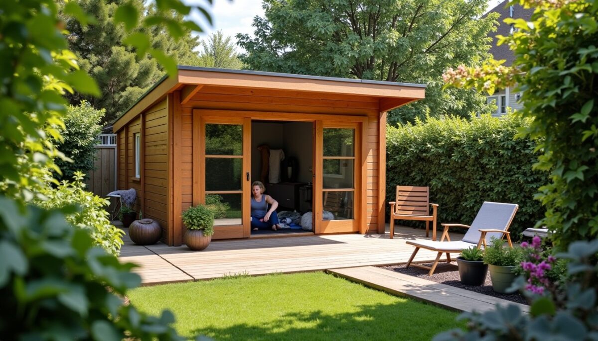 Transformer son chalet de jardin en espace sportif : du yoga à la musculation Transformer son chalet de jardin en espace sportif : du yoga à la musculation